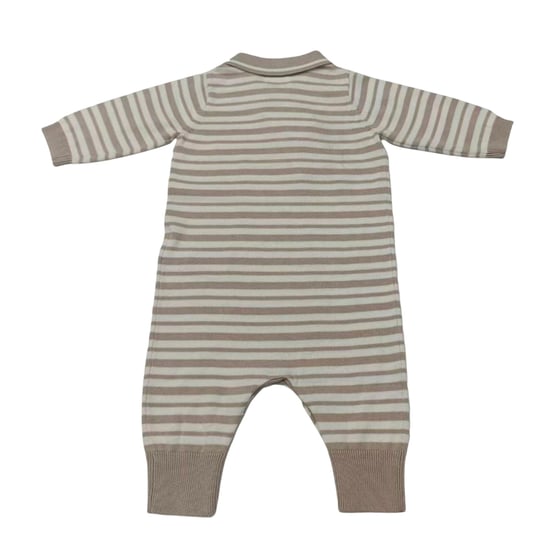 Pretty Green Gestreepte rompertje voor baby’s (Beige/Bruin) - Image 2