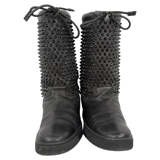 Christian Louboutin Surlapony Gespikkelde Mid Calf Boots in Zwart Leer - Image 2