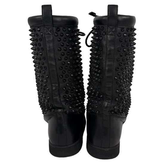Christian Louboutin Surlapony Gespikkelde Mid Calf Boots in Zwart Leer - Image 3