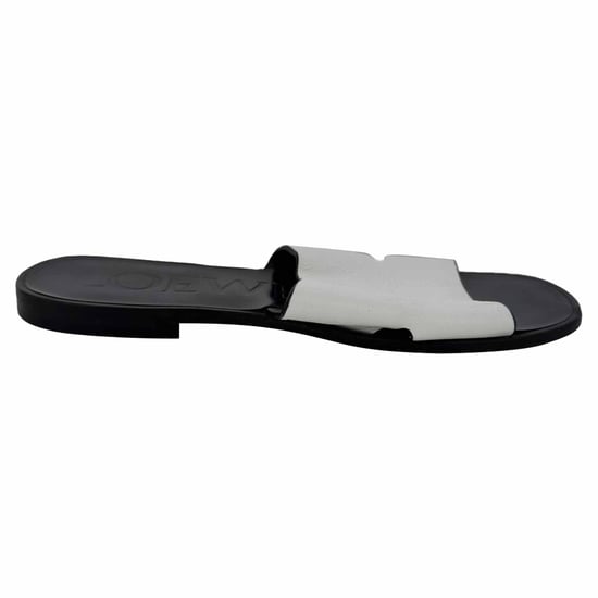 Loewe Logo Slippers Flat van Witte Leer - Image 1
