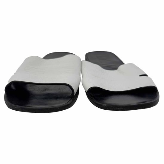 Loewe Logo Slippers Flat van Witte Leer - Image 3