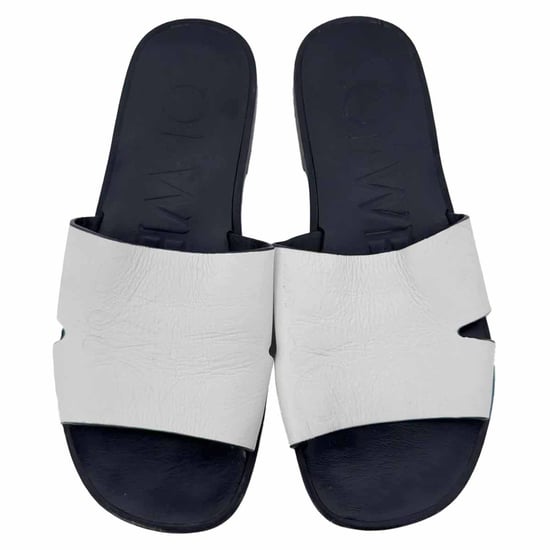 Loewe Logo Slippers Flat van Witte Leer - Image 5