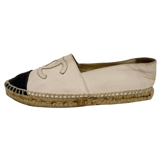Chanel CC Napperleer Espadrilles met Cap-Toe in Nude - Image 5