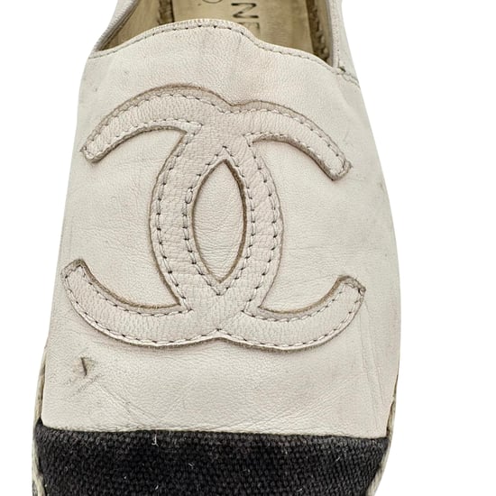 Chanel CC Napperleer Espadrilles met Cap-Toe in Nude - Image 6
