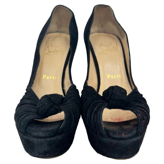 Christian Louboutin Greissimo Knooppumps in Zwart Suède - Image 2