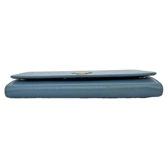 Prada Vitello Move Flap Continental Wallet in Blauw Leer - Image 3