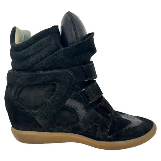 Isabel Marant Bekett Hoge Wedge Sneakers in Zwart Suède - Image 1