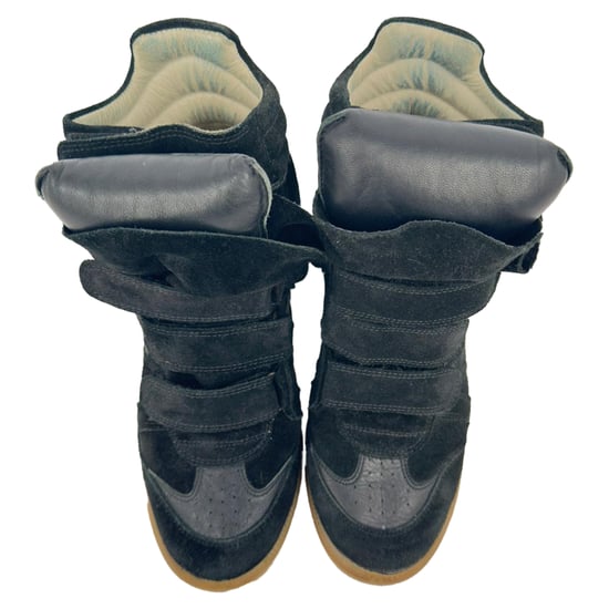 Isabel Marant Bekett Hoge Wedge Sneakers in Zwart Suède - Image 4