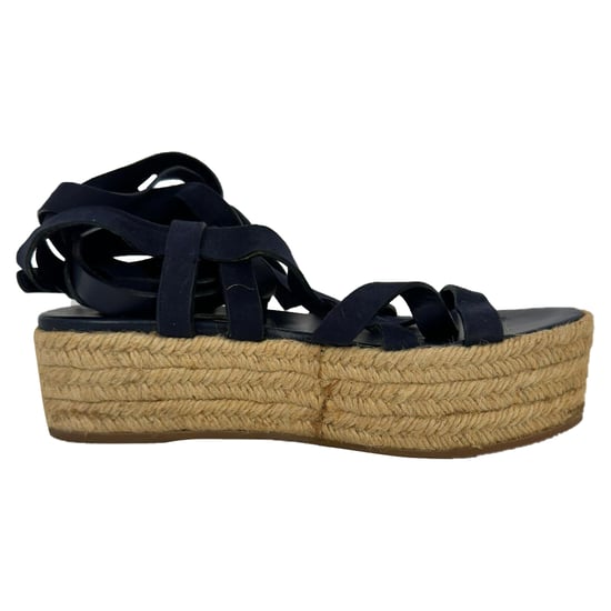 Miu Miu Sleehakken Sandalen met Bandjes in Donkerblauw Leer en Suède - Image 1