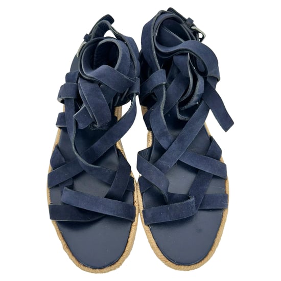 Miu Miu Sleehakken Sandalen met Bandjes in Donkerblauw Leer en Suède - Image 4