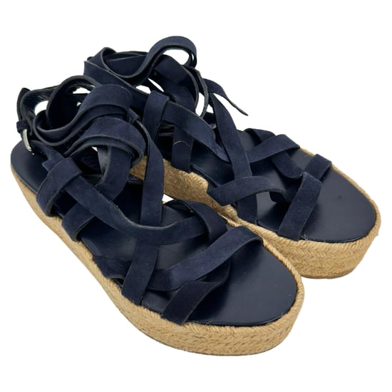 Miu Miu Sleehakken Sandalen met Bandjes in Donkerblauw Leer en Suède - Image 5