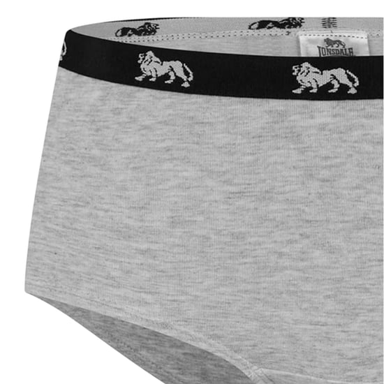 Lonsdale Katoenen slipjes met logo voor dames (Grijs Marl Marl) - Image 3