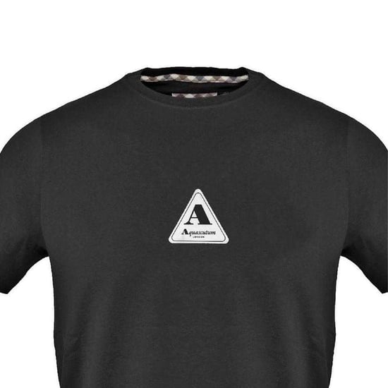 Aquascutum Heren T-shirt katoen met logo (Zwart) - Image 3