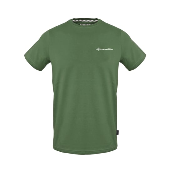 Aquascutum Heren Geborduurd Logo Katoenen T-Shirt (Militair Groen) - Image 1