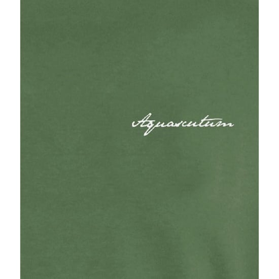 Aquascutum Heren Geborduurd Logo Katoenen T-Shirt (Militair Groen) - Image 3