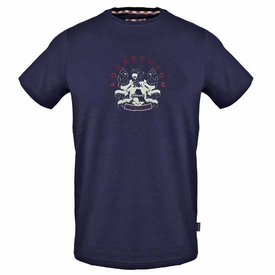 Aquascutum Heren-T-shirt van katoen met Crest-logo (Marine) - Image 1