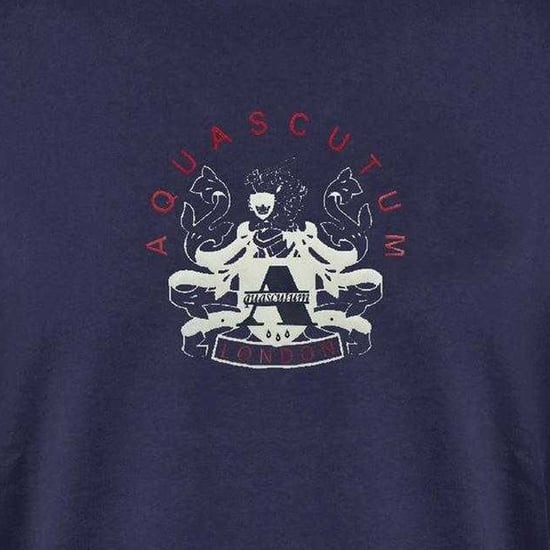 Aquascutum Heren-T-shirt van katoen met Crest-logo (Marine) - Image 3