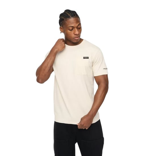 Crosshatch Heren-T-shirt van Preece met contrasterende strepen (Lichte steen) - Image 1