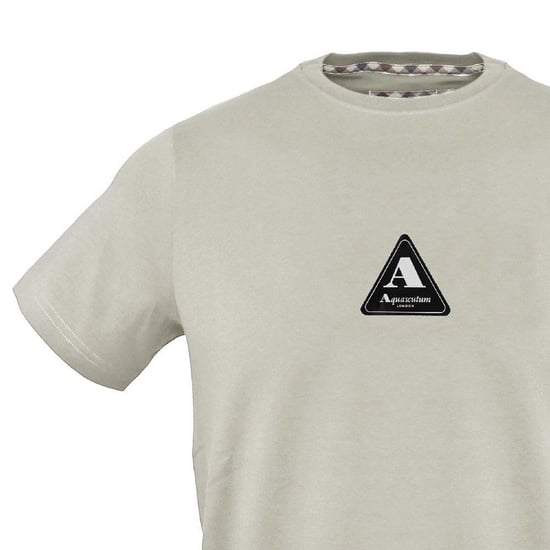 Aquascutum Heren-T-shirt met driehoekig logo van katoen (Grijs) - Image 3