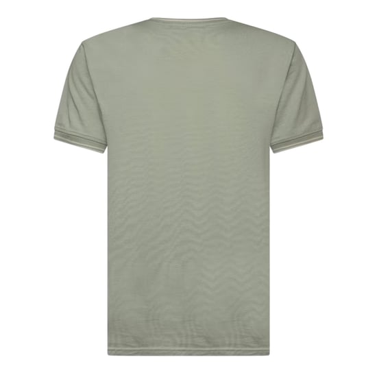 Crosshatch Heren-T-shirt van Preece met contrasterende strepen (Lichte Olijf) - Image 3