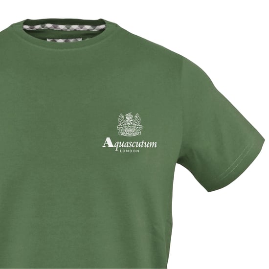 Aquascutum Heren T-shirt met opdruk (Militair Groen) - Image 3