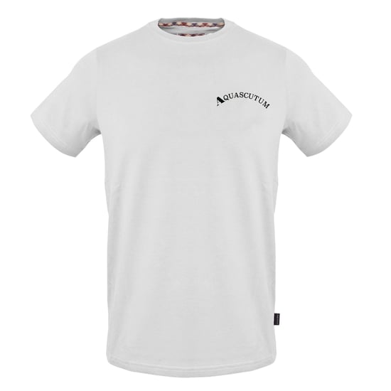 Aquascutum Slim-fit T-shirt voor heren met gebogen logo (Wit) - Image 1