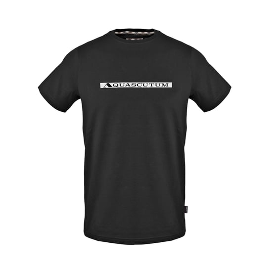 Aquascutum Heren-T-shirt met ruitjespatroon (Zwart) - Image 1