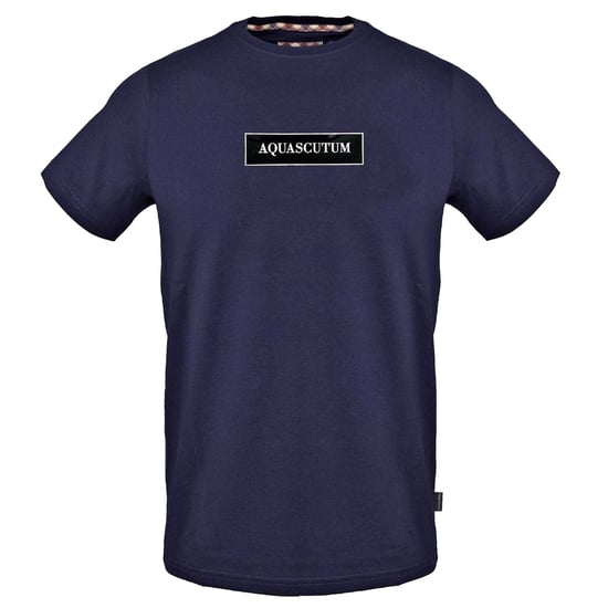 Aquascutum Heren T-shirt katoen met logo (Marine) - Image 1