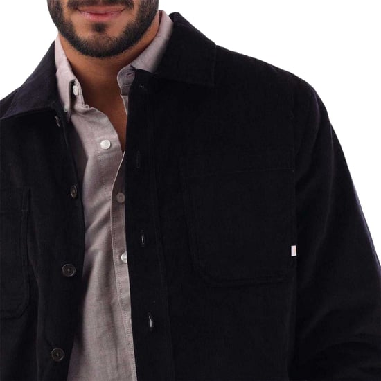 Farah Effen overshirt voor heren met gepeacht oppervlak (Marine) - Image 3
