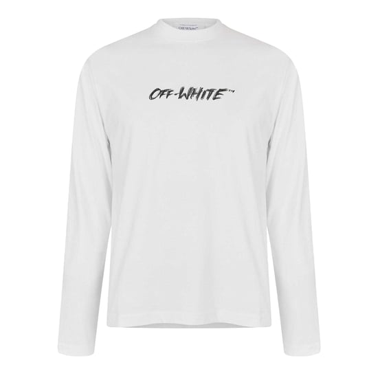Off White Lichtgewicht T-shirt met lange mouwen voor heren (Wit) - Image 1