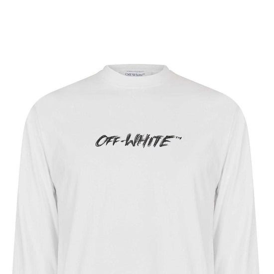 Off White Lichtgewicht T-shirt met lange mouwen voor heren (Wit) - Image 3