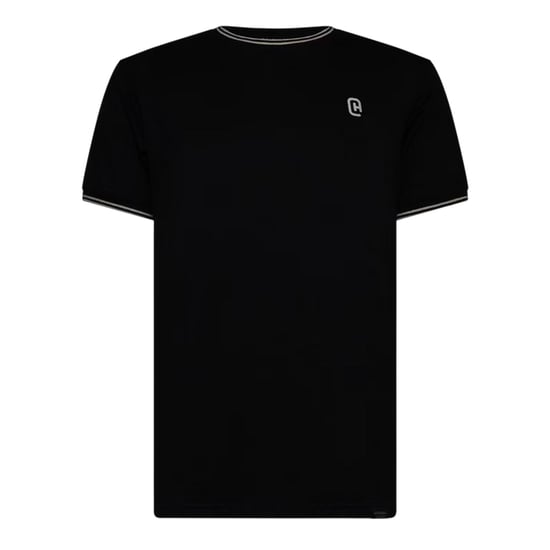 Crosshatch Heren-T-shirt van Preece met contrasterende strepen (Zwart) - Image 2