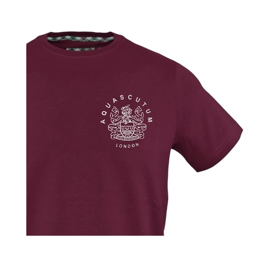 Aquascutum Katoenen uniseks T-shirt met logo voor volwassenen (Rood) - Image 3