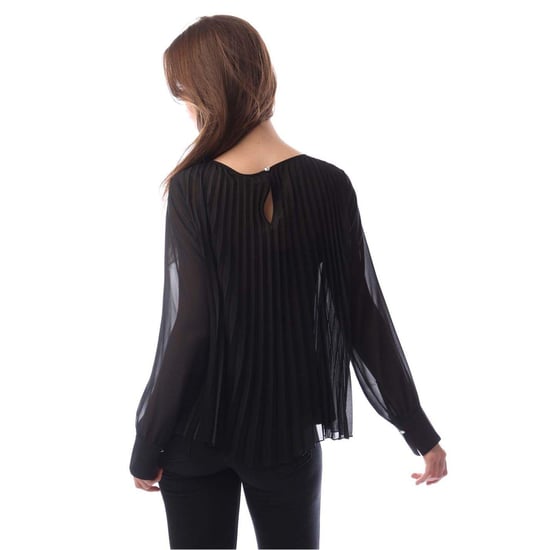 Boss Dames Ipuna Geplooide Chiffon Blouse (Zwart) - Image 2