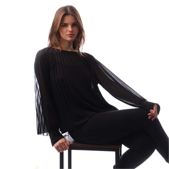 Boss Dames Ipuna Geplooide Chiffon Blouse (Zwart) - Image 3