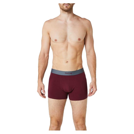 Firetrap Boxershorts met herenlogo (Set van 2) (Grijs/Wijn) - Image 2
