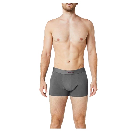 Firetrap Boxershorts met herenlogo (Set van 2) (Grijs/Wijn) - Image 3