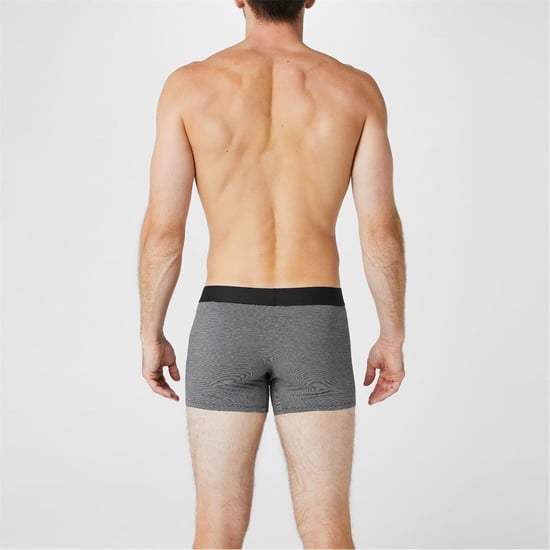 Firetrap Boxershorts met herenlogo (Set van 2) (Zwart/Grijze streep) - Image 3
