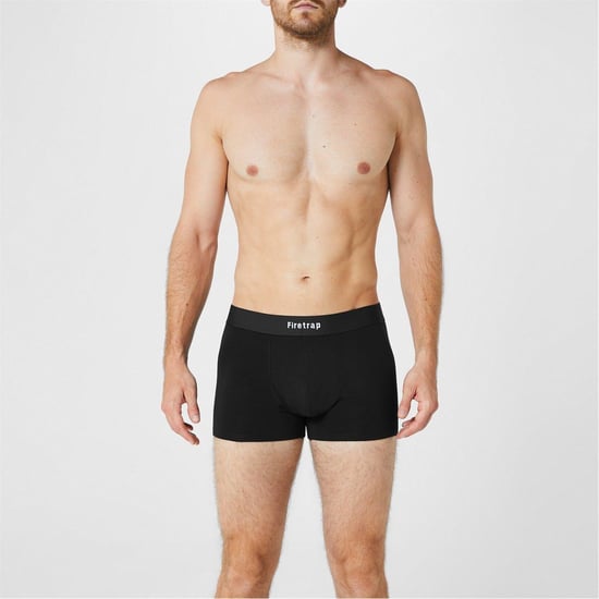 Firetrap Boxershorts met herenlogo (Set van 2) (Zwart/Grijze streep) - Image 4