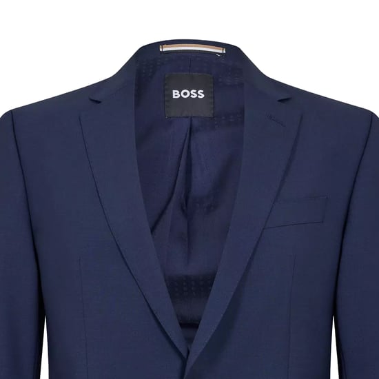 Boss Heren Houndstooth Enkelbreasted Blazer (Blauw) - Image 3