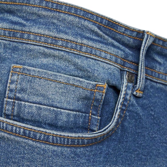 Crosshatch Heren Buraca stonewashed slim-fit jeans (Blauw) - Image 4