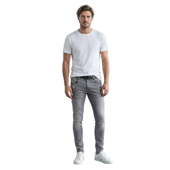 Replay Bronny katoenen jeans voor heren, in vervaagde kleur, slim fit (Grijs) - Image 1