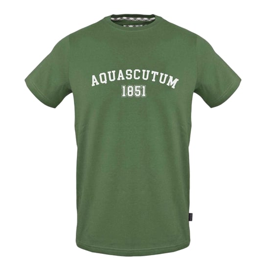 Aquascutum Unisex katoenen T-shirt voor volwassenen met 1851-logo (Militair Groen) - Image 1
