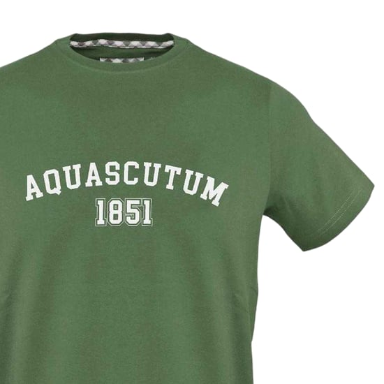 Aquascutum Unisex katoenen T-shirt voor volwassenen met 1851-logo (Militair Groen) - Image 3