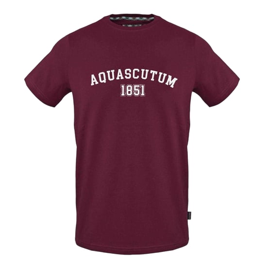 Aquascutum Unisex katoenen T-shirt voor volwassenen met 1851-logo (Rood) - Image 1