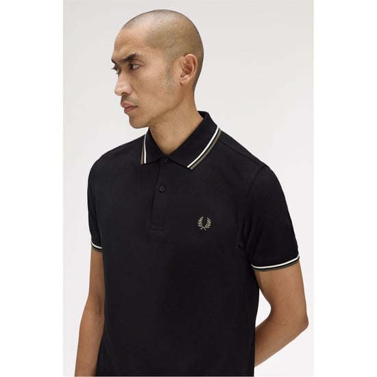 Fred Perry Heren Twin Tip Poloshirt (Zwart) - Image 5