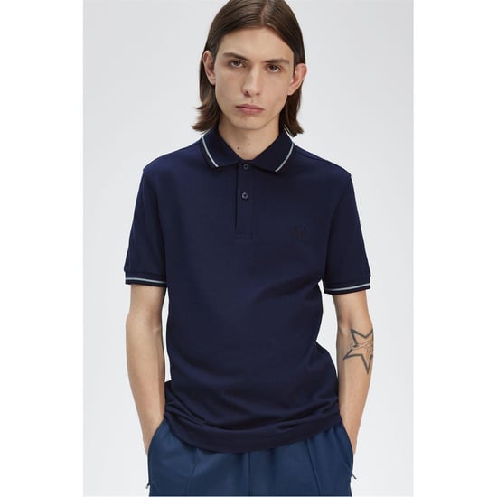 Fred Perry Heren Twin Tip Poloshirt (Donkerblauw) - Image 3