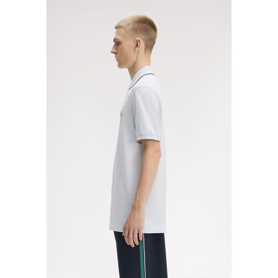 Fred Perry Heren Twin Tip Poloshirt (Schemerig blauw) - Image 4