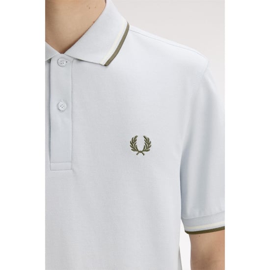 Fred Perry Heren Twin Tip Poloshirt (Schemerig blauw) - Image 5