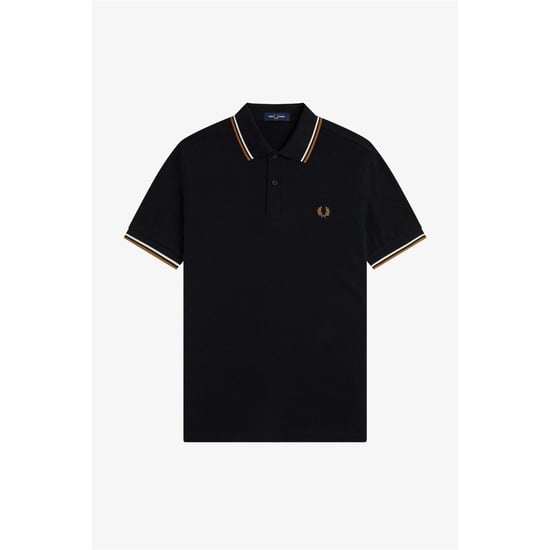 Fred Perry Heren Twin Tip Poloshirt (Zwart) - Image 1